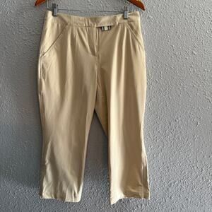 Nike Golf Cropped Ankle Zip Dri Fit Khaki Pants Lightweight Womens Size 4 Small